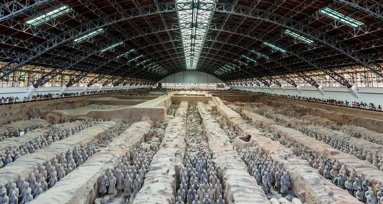 Rows of Terracotta Warriors in Xi’an