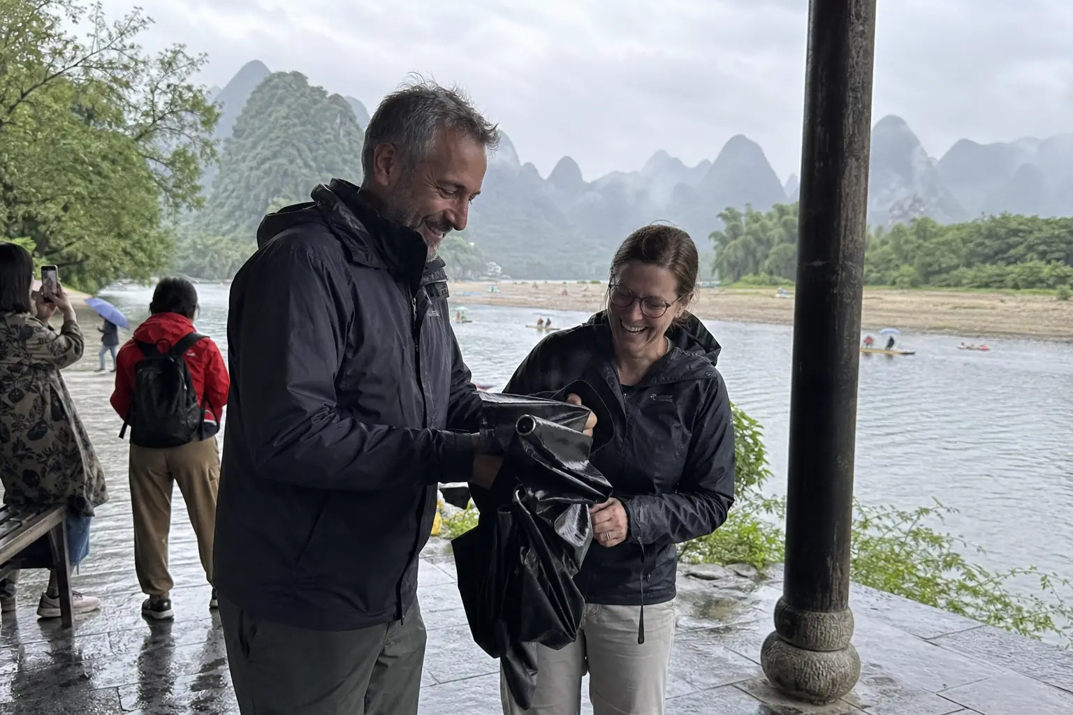 Canadian travellers enjoying Guilin after the rain