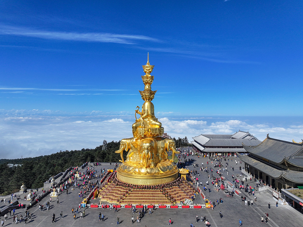 Mount Emei rising above a sea of clouds